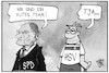 Cartoon: Scholz und der HSV (small) by Kostas Koufogiorgos tagged karikatur,koufogiorgos,illustration,cartoon,scholz,hsv,hamburg,fussball,bürgermeister,team,kabinett,sport,politik,finanzminister