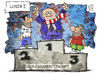 Cartoon: Schuldenmeisterschaft (small) by Kostas Koufogiorgos tagged illustration,karikatur,koufogiorgos,cartoon,hoeneß,steuern,steuermeisterschaft,bayern,griechenland,italien,geld,betrug,steuerbetrug,sieger,gewinner,treppchen