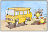 Cartoon: Schulöffnung (small) by Kostas Koufogiorgos tagged karikatur,koufogiorgos,illustration,cartoon,schule,schulöffnung,corona,pandemie,virus,schulbus,lockerung,präsenzunterricht