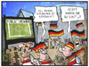 Cartoon: Schumacher und das PublicViewing (small) by Kostas Koufogiorgos tagged karikatur,koufogiorgos,cartoon,illustration,schumacher,koma,aufwachen,public,viewing,feier,lautstärke,fussball,sport,fan,wm,weltmeisterschaft