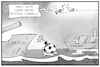 Cartoon: Sea Breeze 2021 (small) by Kostas Koufogiorgos tagged karikatur,koufogiorgos,illustration,cartoon,sea,breeze,schwarzmeer,schiff,spiel,fussball,russland,manoever