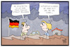 Cartoon: Seenotrettung (small) by Kostas Koufogiorgos tagged karikatur,koufogiorgos,illustration,cartoon,seenot,rettung,dauerregen,wetter,meer,kodex,regeln,deutschland,ertrinken