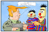 Cartoon: Sesamstrasse (small) by Kostas Koufogiorgos tagged karikatur,koufogiorgos,illustration,cartoon,trump,sesamstrasse,ernie,bert,usa,medien,kultur,waffen,förderung,rüstungsindustrie,fernsehsendung,kindersendung