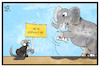 Cartoon: Sicherheit (small) by Kostas Koufogiorgos tagged karikatur,koufogiorgos,illustration,cartoon,sicherheit,rechtsstaat,maus,elefant,klein,gross,angst