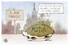 Cartoon: Siegesparade in Moskau (small) by Kostas Koufogiorgos tagged karikatur,koufogiorgos,putin,siegesparade,mai,schildkröte,angst,feigling,krieg,drohne