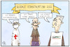 Cartoon: Soziale  Verantwortung 2021 (small) by Kostas Koufogiorgos tagged karikatur,koufogiorgos,illustration,cartoon,gdl,streik,impfung,maske,verantwortung