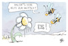 Cartoon: Später Schnee (small) by Kostas Koufogiorgos tagged karikatur,koufogiorgos,schnee,blume,blüte,biene,eis,wetter,kälte,wildtier