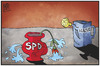 Cartoon: SPD-Klausur (small) by Kostas Koufogiorgos tagged karikatur,koufogiorgos,illustration,cartoon,spd,klausur,blume,vase,leck,krise,partei,politik,tagung