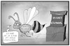 Cartoon: SPD-Stichwahl (small) by Kostas Koufogiorgos tagged karikatur,koufogiorgos,illustration,cartoon,spd,stichwahl,vorsitz,biene,insekt,stechen,wahl,wahlergebnisse,demokratie,partei,sozialdemokraten