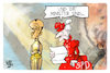 Cartoon: SPD (small) by Kostas Koufogiorgos tagged karikatur,koufogiorgos,minister,tante,spd,oscar,merz,regierung