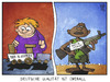 Cartoon: Spielzeug made in Germany (small) by Kostas Koufogiorgos tagged karikatur,koufogiorgos,illustration,cartoon,waffen,export,rüstung,kind,spielzeug,kindersoldat,made,in,germany,wirtschaft