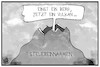 Cartoon: Steuereinnahmen (small) by Kostas Koufogiorgos tagged karikatur,koufogiorgos,illustration,cartoon,steuereinnahmen,berg,vulkan,wirtschaft,haushalt,einbruch