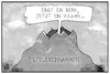 Cartoon: Steuereinnahmen (small) by Kostas Koufogiorgos tagged karikatur,koufogiorgos,illustration,cartoon,steuereinnahmen,berg,vulkan,wirtschaft,haushalt,einbruch