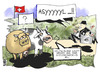 Cartoon: Steuerflucht (small) by Kostas Koufogiorgos tagged steuer,cd,schweiz,kuh,flucht,asyl,nrw,daten,betrug,schwarzgeld,geld,wirtschaft,fiskus,karikatur,kostas,koufogiorgos