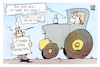 Cartoon: Streikwelle (small) by Kostas Koufogiorgos tagged karikatur,koufogiorgos,bauer,demo,streik,bahn,lufthansa,michel