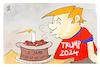 Cartoon: Sturm auf das Kapitol (small) by Kostas Koufogiorgos tagged karikatur,koufogiorgos,illustration,cartoon,kapitol,trump,geburtstag,feier,jubiläum,torte,sturm