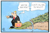 Cartoon: Stuttgart 21 (small) by Kostas Koufogiorgos tagged karikatur,koufogiorgos,illustration,cartoon,stuttgart,21,bahn,db,kosten,abgrund,absturz,wirtschaft,abkehr,folgen