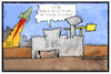 Cartoon: Stuttgart 21 fliegt (small) by Kostas Koufogiorgos tagged karikatur,koufogiorgos,illustration,cartoon,stuttgart,21,s21,kosten,explosion,rakete,ber,flughafen,grossprojekt,bahnhof,infrastruktur,baustelle,neid,geld,wirtschaft,steuern