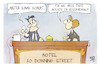 Cartoon: Sunak checkt ein (small) by Kostas Koufogiorgos tagged karikatur,koufogiorgos,prime,minister,downing,street,hotel,rezeption,reservierung,uk,großbritannien