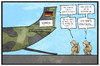 Cartoon: Syrien-Einsatz (small) by Kostas Koufogiorgos tagged karikatur,koufogiorgos,illustration,cartoon,syrien,bundeswehr,afghanistan,transall,flugzeug,einsatz,krieg,konflikt