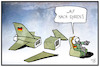 Cartoon: Syrien-Einsatz (small) by Kostas Koufogiorgos tagged karikatur,koufogiorgos,illustration,cartoon,syrien,assad,konflikt,einsatz,bundeswehr,militär,flugzeug,rüstungsmängel,soldat,krieg