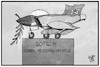 Cartoon: Syrien-Friedenskonferenz (small) by Kostas Koufogiorgos tagged karikatur,koufogiorgos,illustration,cartoon,putin,russland,syrien,friedenskonferenz,friedenstaube,kampfjet,flugzeug,luftwaffe,sotschi,krieg,konflikt