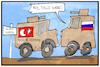 Cartoon: Syrien-Konflikt (small) by Kostas Koufogiorgos tagged karikatur,koufogiorgos,illustration,cartoon,patrouille,syrien,kurdistan,tuerkei,russland,militär,krieg,konflikt,rüstungsgüter,waffen