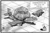 Cartoon: Syriza (small) by Kostas Koufogiorgos tagged karikatur,koufogiorgos,cartoon,illustration,griechenland,flugzeug,sparpaket,syriza,flügel,regierung,partei,druck,europa,wirtschaft,krise,politik,problem,analyse,eu