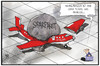 Cartoon: Syriza (small) by Kostas Koufogiorgos tagged karikatur,koufogiorgos,cartoon,illustration,griechenland,flugzeug,sparpaket,syriza,flügel,regierung,partei,druck,europa,wirtschaft,krise,politik,problem,analyse,eu