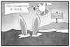 Cartoon: Test-Tourismus (small) by Kostas Koufogiorgos tagged karikatur,illustration,cartoon,koufogiorgos,versuchskaninchen,urlaub,ferien,reisen,pilot,test,meer,sonne,tourismus