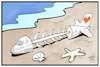 Cartoon: Thomas Cook (small) by Kostas Koufogiorgos tagged karikatur,koufogiorgos,illustration,cartoon,thomas,cook,flugzeug,urlaub,strand,gestrandet,insolvenz,pleite,tourismus,wirtschaft,gerippe,fisch,muschel,seestern,reiseveranstalter