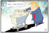 Cartoon: Trump hamstert (small) by Kostas Koufogiorgos tagged karikatur,koufogiorgos,illustration,cartoon,corona,impfstoff,hamstern,pandemie,epidemie,krankheit,virus,wirtschaft,pharma,einkaufen,shopping,usa