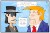 Cartoon: Trump in Hamburg (small) by Kostas Koufogiorgos tagged karikatur,koufogiorgos,illustration,cartoon,trump,hamburg,lindenberg,hotel,brücke,obdachlos,g20,gipfel