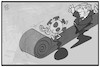 Cartoon: Trump kehrt zurück (small) by Kostas Koufogiorgos tagged karikatur,koufogiorgos,illustration,cartoon,trump,corona,rückkehr,roter,teppich,usa,virus
