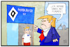 Cartoon: Trump und die Hamburger (small) by Kostas Koufogiorgos tagged karikatur koufogiorgos illustration cartoon hamburger sv fussball verein trump imbiss fastfood missverständnis sprache g20 sport essen burger