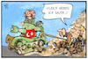 Cartoon: Trump und Erdogan (small) by Kostas Koufogiorgos tagged karikatur,koufogiorgos,illustration,cartoon,trump,erdogan,panzer,syrien,krieg,konflikt