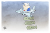Cartoon: Trumps Iran-Krieg (small) by Kostas Koufogiorgos tagged karikatur,koufogiorgos,trump,iran,krieg,plan,bombe,planlos