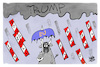 Cartoon: Trumps Zölle (small) by Kostas Koufogiorgos tagged karikatur,koufogiorgos,trump,zoll,regen,wetter,regenschirm,eu,stier,schranke