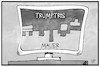 Cartoon: Trumptris (small) by Kostas Koufogiorgos tagged karikatur,koufogiorgos,illustration,cartoon,tetris,trump,usa,mauer,spiel,computer