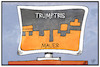 Cartoon: Trumptris (small) by Kostas Koufogiorgos tagged karikatur,koufogiorgos,illustration,cartoon,tetris,trump,usa,mauer,spiel,computer