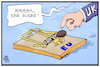 Cartoon: UK-Zollunion (small) by Kostas Koufogiorgos tagged karikatur,koufogiorgos,illustration,cartoon,brexit,zollunion,grossbritannien,uk,mäusefalle,rosine,eu,europa,vorteil