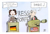 Cartoon: Ukraine-Konflikt (small) by Kostas Koufogiorgos tagged karikatur,koufogiorgos,illustration,cartoon,baerbock,blinken,pressekonferenz,ukraine,russland,deutschland,usa,provokation