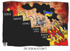 Cartoon: Ukrainische De-Eskalation (small) by Kostas Koufogiorgos tagged illustration,koufogiorgos,karikatur,ukraine,kiew,konflikt,gewalt,deeskalation,eskalation,demonstration,bürgerkrieg,todesopfer,treppe,feuer,demonstrant,politik