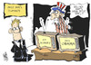 Cartoon: US-Wahlkampf (small) by Kostas Koufogiorgos tagged wahl,usa,romney,obama,präsident,uncle,sam,tv,duell,wahlkampf,politik,fernseher,amerika,karikatur,kostas,koufogiorgos