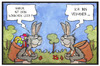 Cartoon: Vegane Ostern (small) by Kostas Koufogiorgos tagged karikatur,koufogiorgos,illustration,cartoon,ostern,osterhase,ostereier,veganer,ernährung,eier,tradition