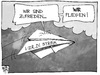 Cartoon: ver.di fliegt! (small) by Kostas Koufogiorgos tagged karikatur,illustration,cartoon,koufogiorgos,verdi,gewerkschaft,streik,flughafen,arbeitskampf,papierflieger,arbeit,flugzeug,öffentlicher,dienst,politik,wirtschaft