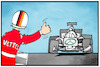 Cartoon: Vettel verlässt Ferrari (small) by Kostas Koufogiorgos tagged karikatur,koufogiorgos,illustration,cartoon,formel,sport,motorsport,rennsport,mercedes,fahrer,anhalter