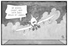 Cartoon: Virale Hitlandung (small) by Kostas Koufogiorgos tagged karikatur,koufogiorgos,illustrtion,cartoon,xavier,airbus,a380,viral,hit,internet,flugzeug,sturm,seitenwind,unsanft,landung