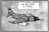 Cartoon: Von der Leyen führt (small) by Kostas Koufogiorgos tagged karikatur,koufogiorgos,illustration,cartoon,flugzeug,bundeswehr,militär,nuckelflasche,waffe,kampfeinsatz,führung,politik,aussenpolitik,führungsrolle