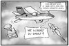 Cartoon: Waffen in den Irak (small) by Kostas Koufogiorgos tagged karikatur,koufogiorgos,illustration,cartoon,irak,waffen,flugzeug,rakete,angriff,abwurf,lieferung,bundeswehr,deutschland,politik